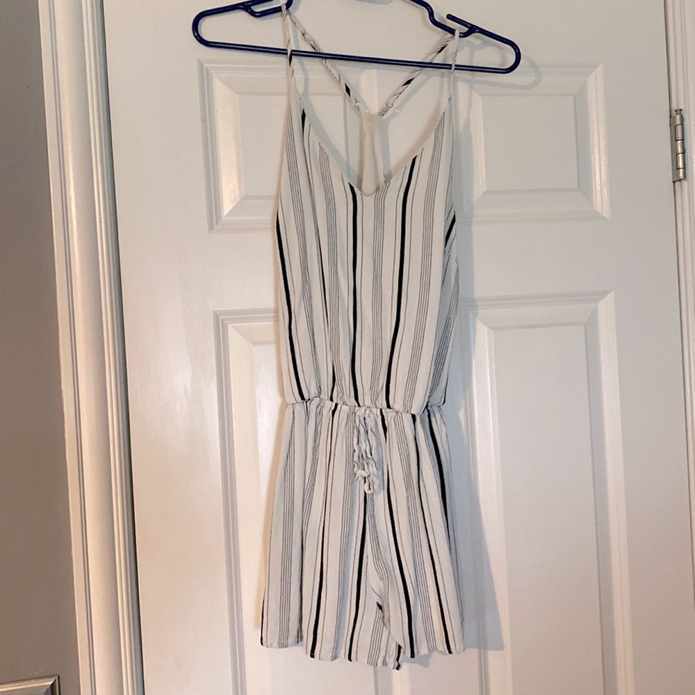 Black stripped romper